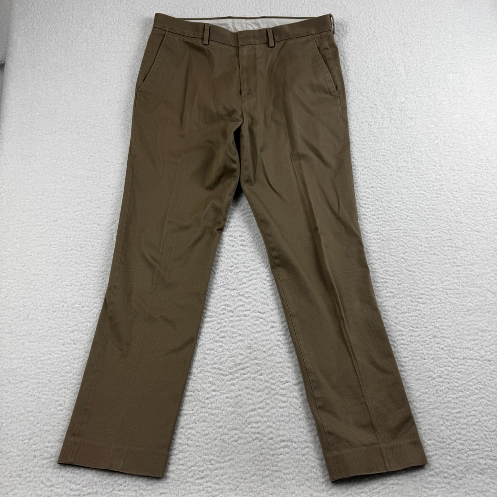 J.Crew Dress Pants Mens 33X32 Brown Ludlow Khaki Straight Leg Slim Fit Stretch